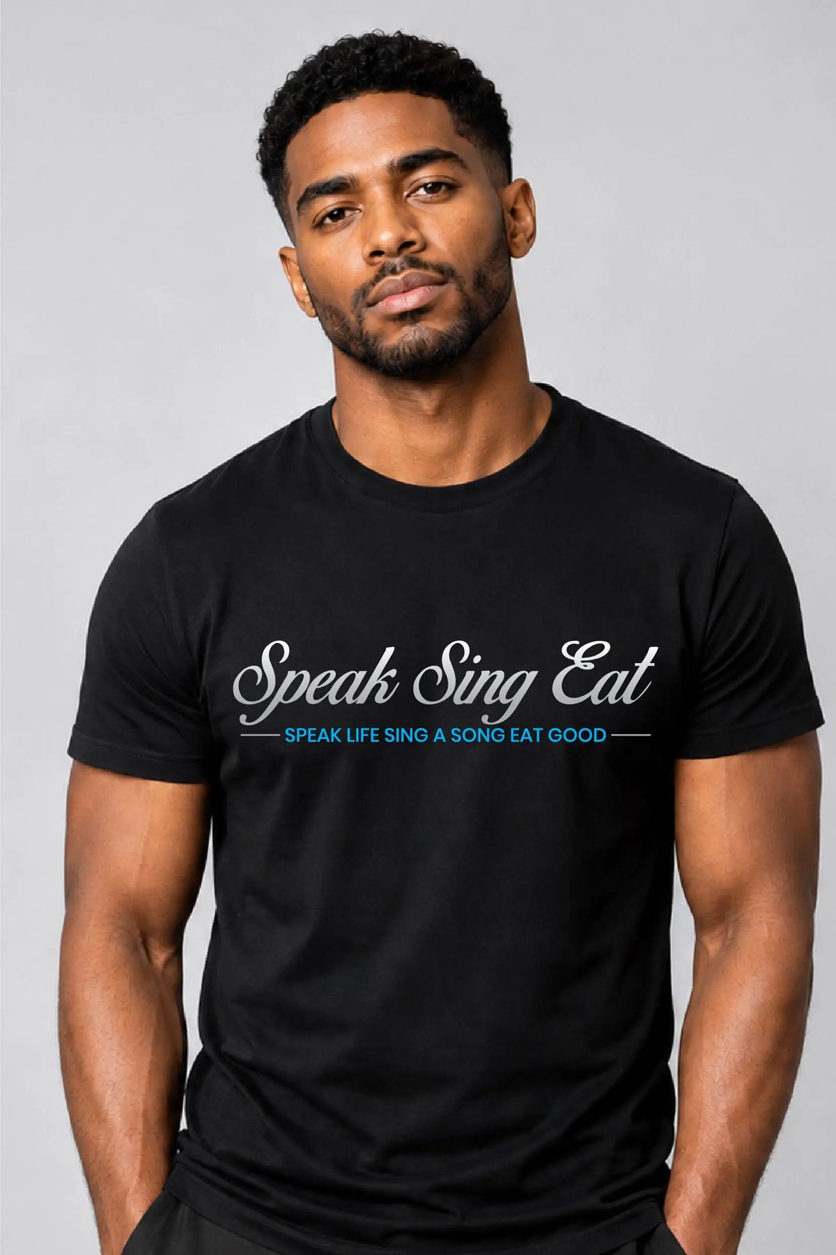 Speak Sing Eat Unisex T-Shirt Black/White