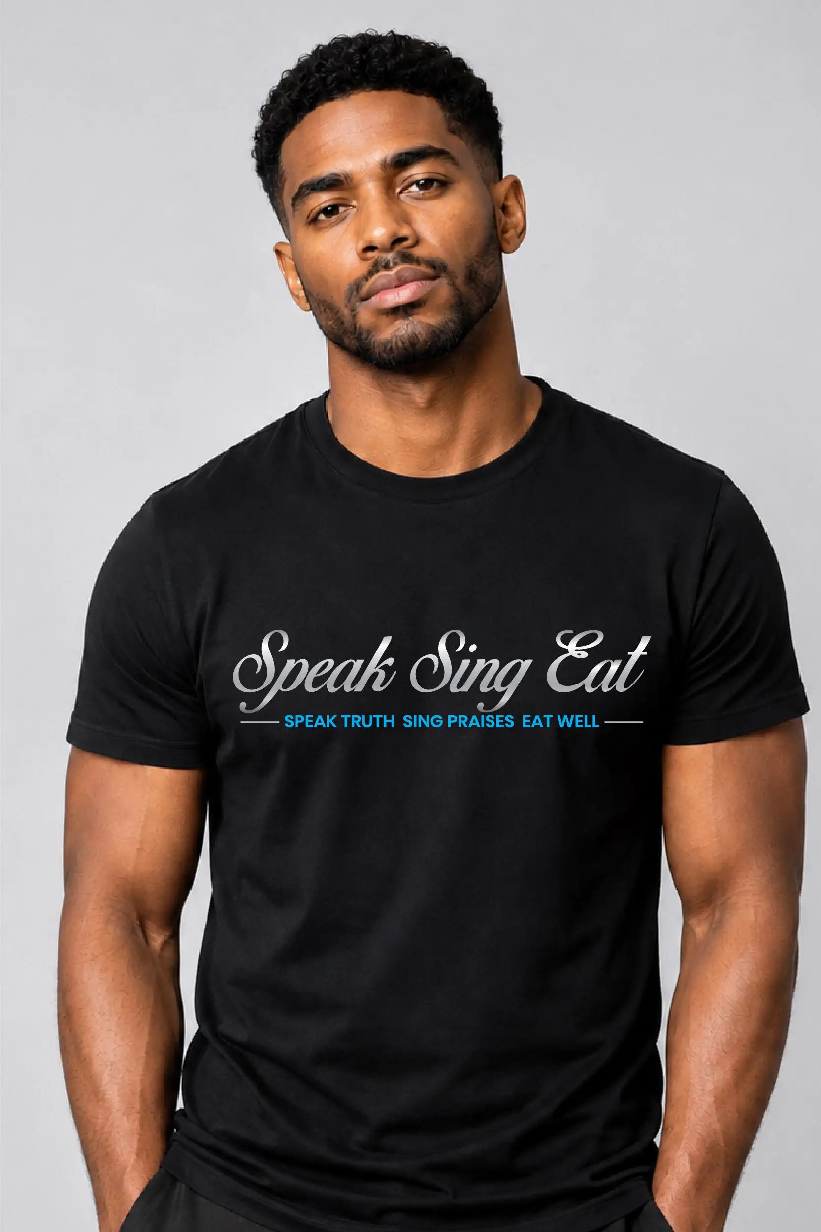 Speak Sing Eat Unisex T-Shirt Black/White