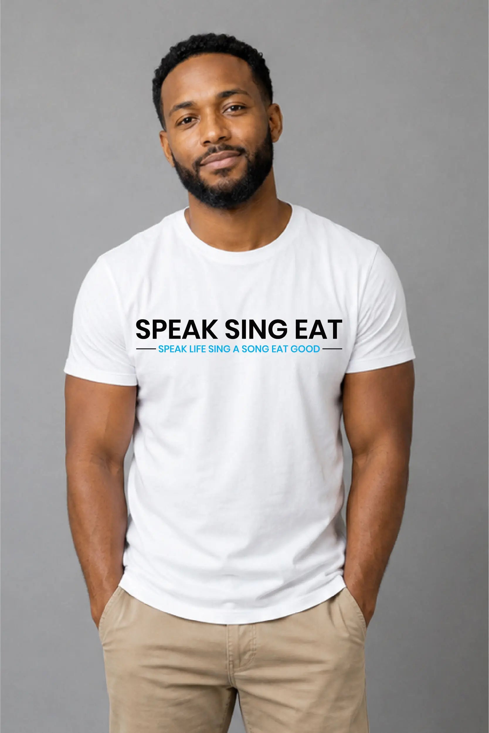 Speak Sing Eat Unisex T-Shirt Black/White