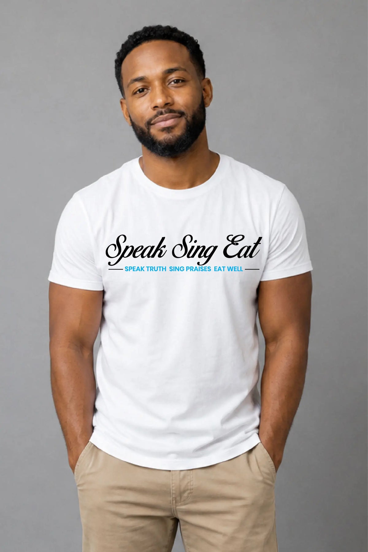 Speak Sing Eat Unisex T-Shirt Black/White