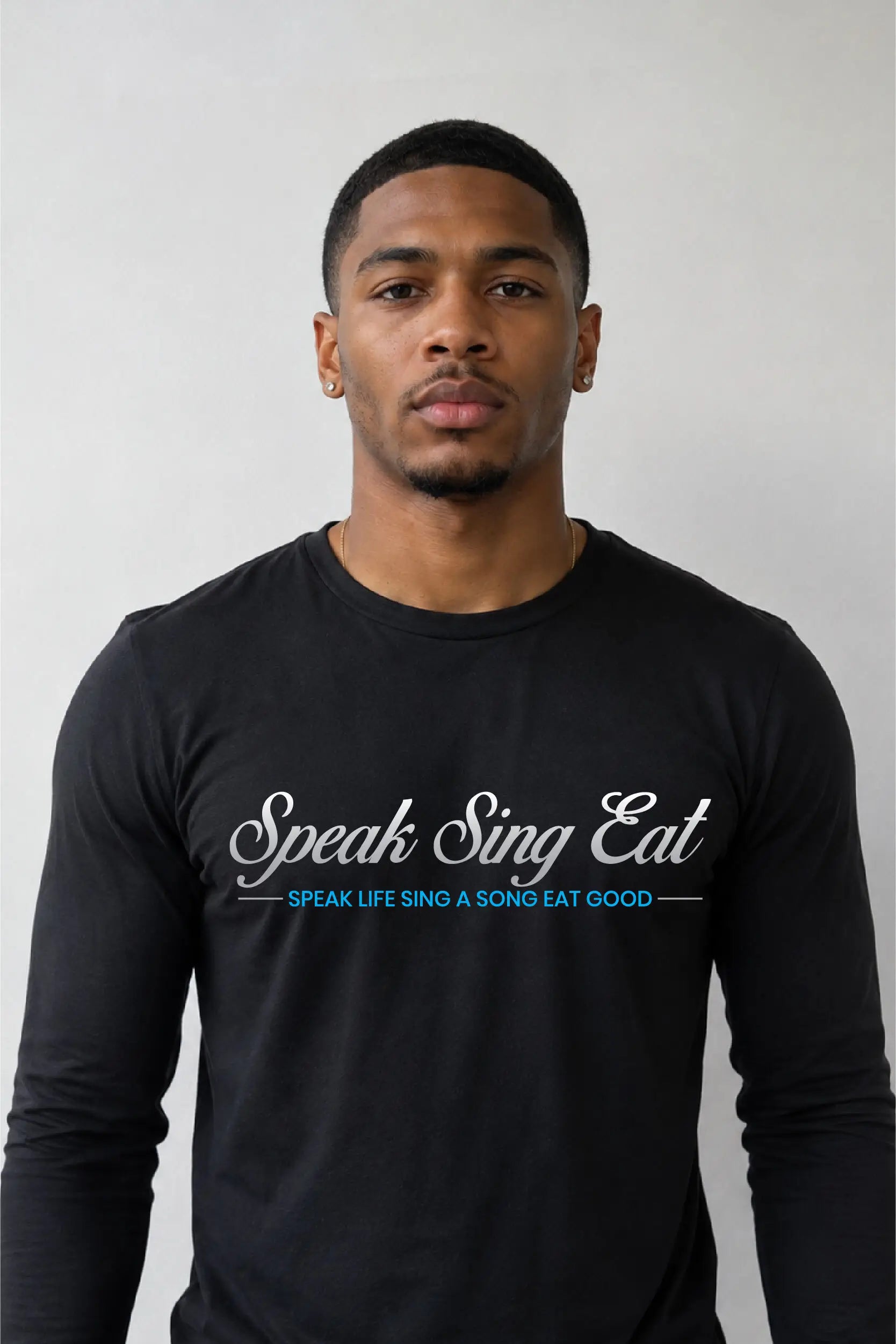 Speak Sing Eat Unisex Sweatshirt Black/White