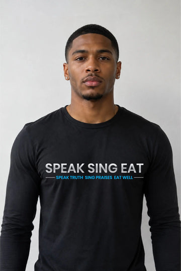 Speak Sing Eat Unisex Sweatshirt Black/White
