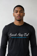 Speak Sing Eat Unisex Sweatshirt Black/White