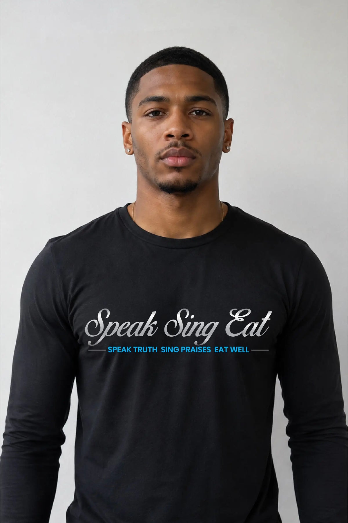 Speak Sing Eat Unisex Sweatshirt Black/White