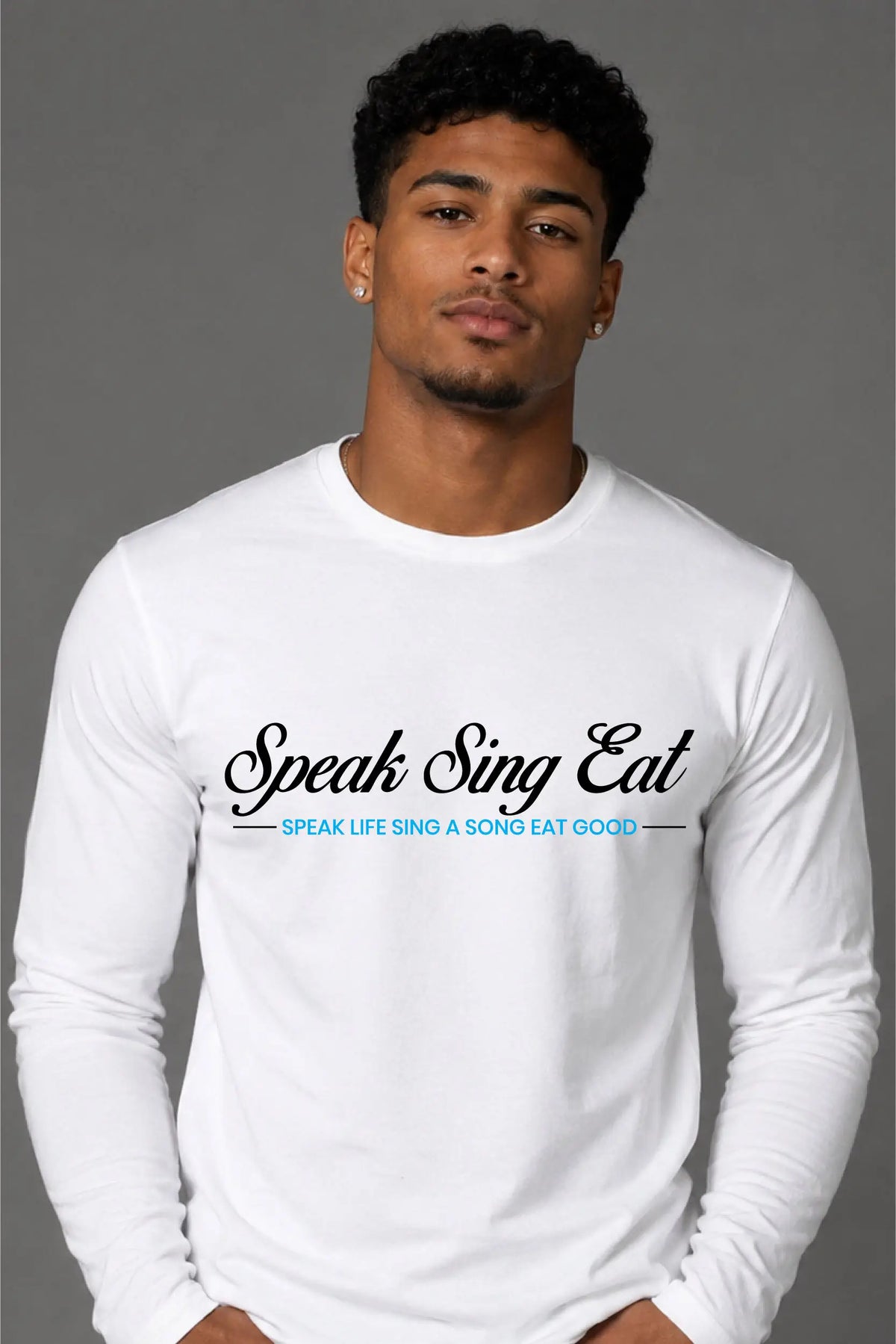 Speak Sing Eat Unisex Sweatshirt Black/White