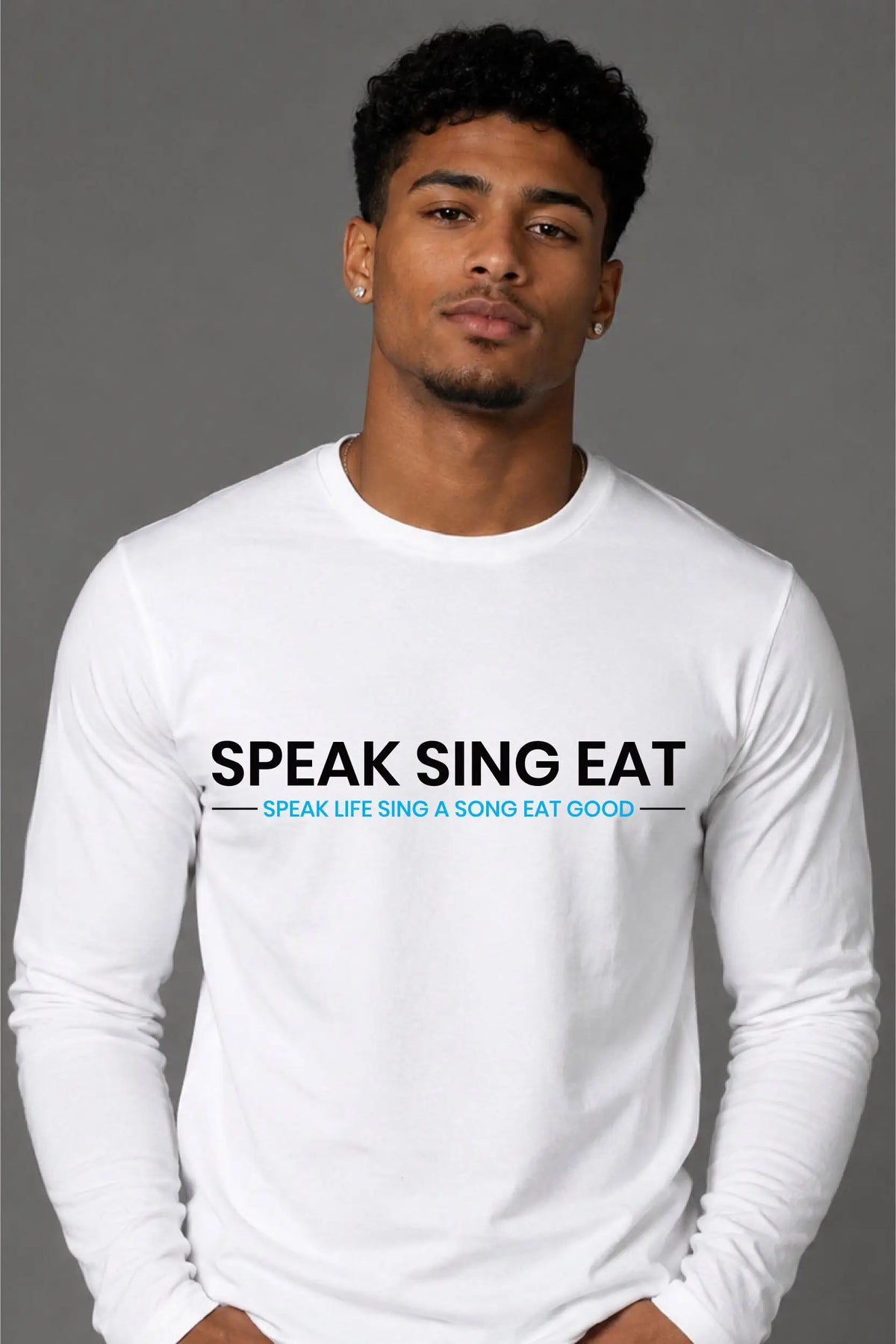 Speak Sing Eat Unisex Sweatshirt Black/White
