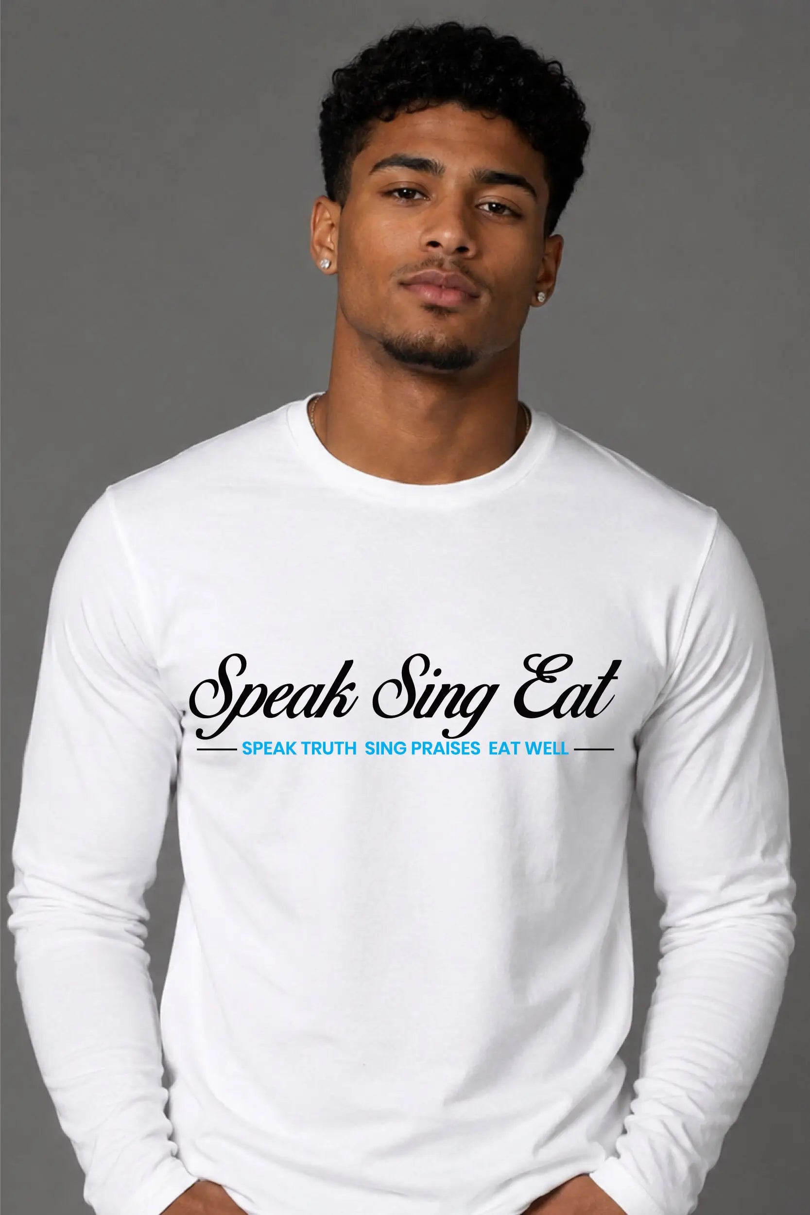 Speak Sing Eat Unisex Sweatshirt Black/White